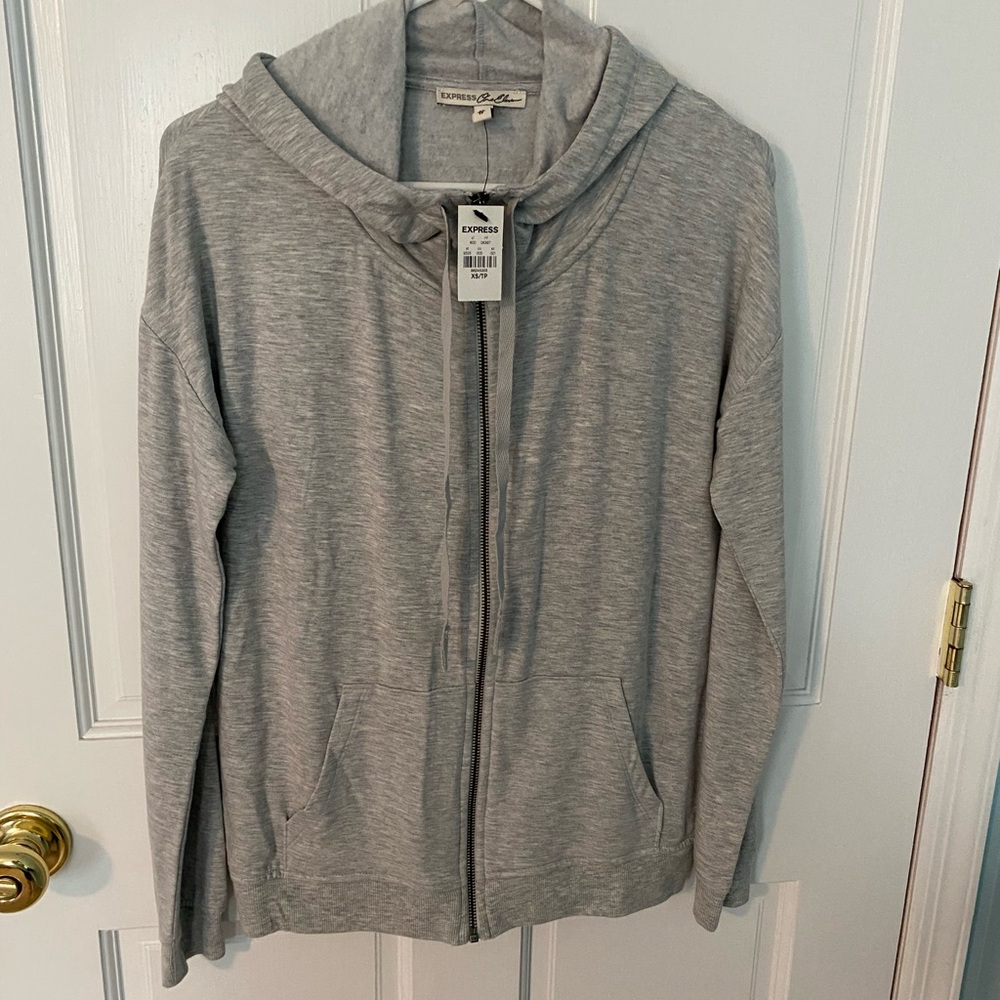 Express Gray Zip-Up Hoodie